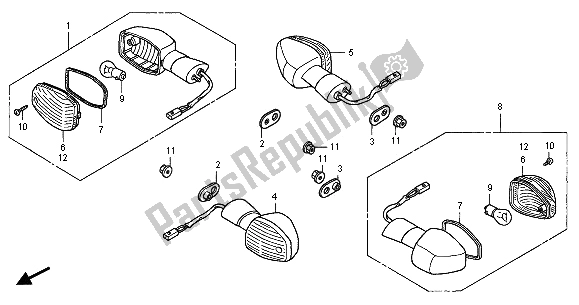 Todas as partes de Piscadela do Honda CBR 600 FS 2001