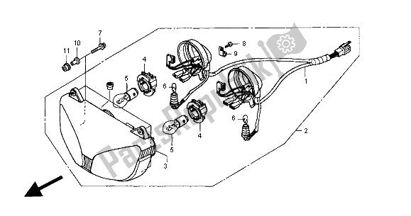 Todas as partes de Farol (eu) do Honda NSR 125R 2000