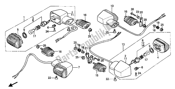 Toutes les pièces pour le Clignotant du Honda CB 450S 1986