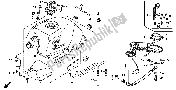 Tutte le parti per il Serbatoio Carburante E Pompa Carburante del Honda CBF 1000 2009