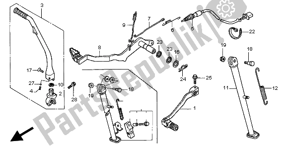 Tutte le parti per il Pedale E Kick Starter del Honda XR 400R 1999