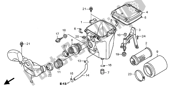 Tutte le parti per il Filtro Dell'aria del Honda TRX 420 FE Fourtrax Rancher 4X4 ES 2010