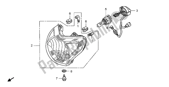 Tutte le parti per il Faro del Honda NHX 110 WH 2013