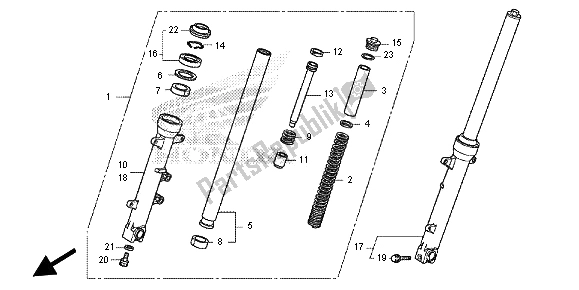 All parts for the Front Fork of the Honda NC 700S 2012