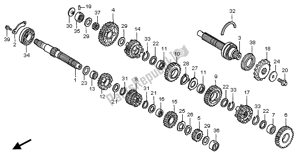 All parts for the Transmission of the Honda CB 600F Hornet 2005