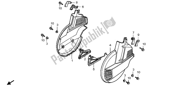 All parts for the Front Wheel Cover of the Honda GL 1500 SE 1995