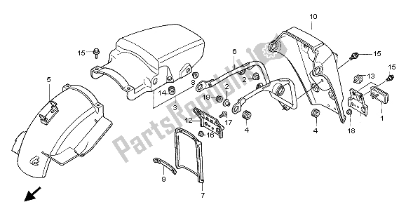 Todas las partes para Guardabarros Trasero de Honda XL 600V Transalp 1998