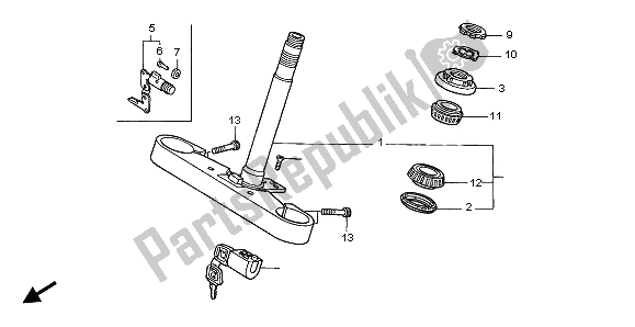 All parts for the Steering Stem of the Honda GL 1500C 1997