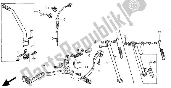 Tutte le parti per il Cambia Il Pedale E Avvia Il Braccio Di Avviamento del Honda XR 250R 1995