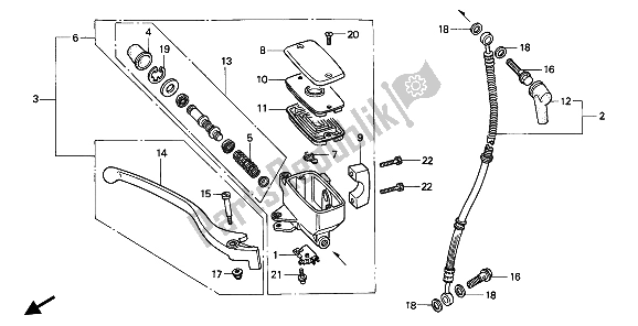 Tutte le parti per il Fr. Pompa Freno del Honda VT 600 CM 1991