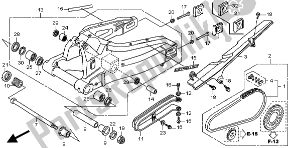 All parts for the Swingarm of the Honda CBR 600 RA 2011