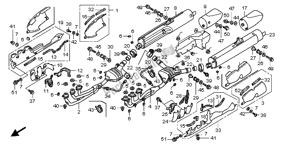 Toutes les pièces pour le Silencieux D'échappement du Honda GL 1800A 2003