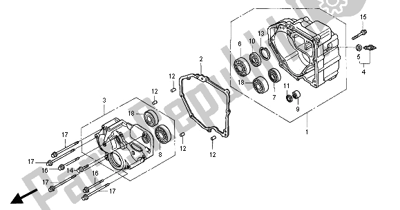 Tutte le parti per il Case Posteriore del Honda ST 1100A 2001