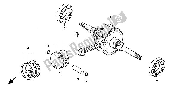 All parts for the Crankshaft & Piston of the Honda SH 150S 2011