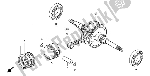 All parts for the Crankshaft & Piston of the Honda SH 150S 2011