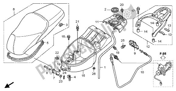 Todas las partes para Asiento Y Caja De Equipaje de Honda SH 150R 2008