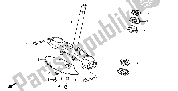 All parts for the Steering Stem of the Honda NX 650 1991