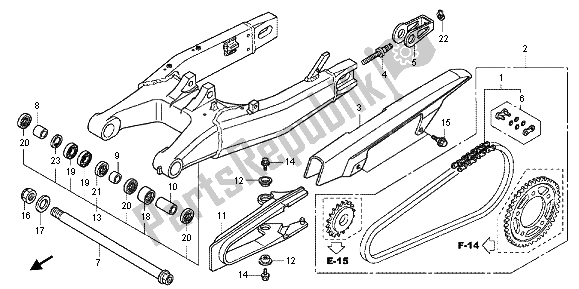 Tutte le parti per il Forcellone del Honda CB 600 FA Hornet 2012