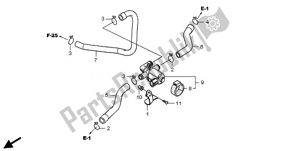 All parts for the Air Injection Control Valve of the Honda VT 750S 2011