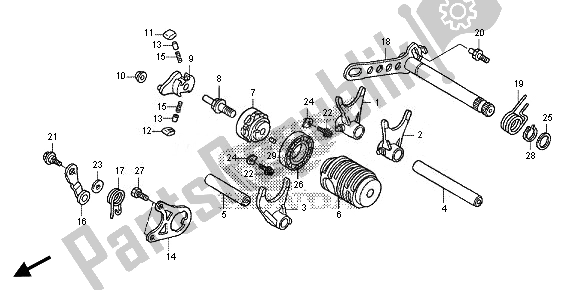 All parts for the Gearshift Drum of the Honda CRF 450R 2014