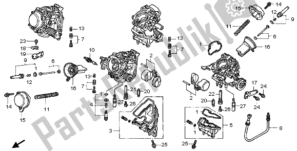 Tutte le parti per il Carburatore (assy.) del Honda RVF 400R 1995