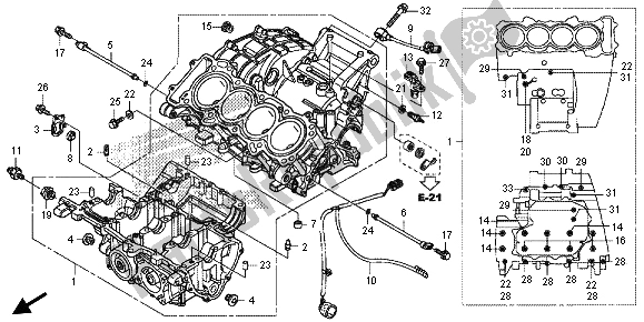 Alle onderdelen voor de Carter van de Honda CBR 600 RA 2013