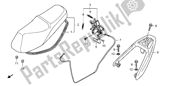 All parts for the Seat of the Honda NHX 110 WH 2009