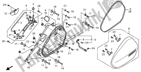 All parts for the L. Saddlebag of the Honda NT 700 VA 2006