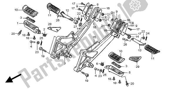 All parts for the Step of the Honda CB 600F Hornet 2000