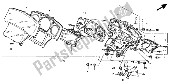 All parts for the Meter (navigation) (kmh) of the Honda GL 1800 2012
