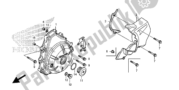 Alle onderdelen voor de A. C. Generator Deksel van de Honda NC 700 SA 2012