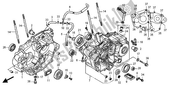 All parts for the Crankcase of the Honda CRF 150R SW 2014