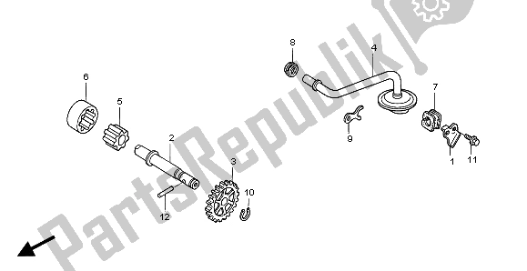 All parts for the Oil Pump of the Honda CRF 450X 2007