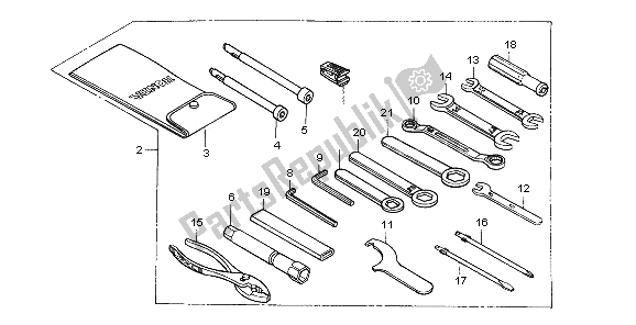 Todas las partes para Herramientas de Honda VT 1100C2 1997