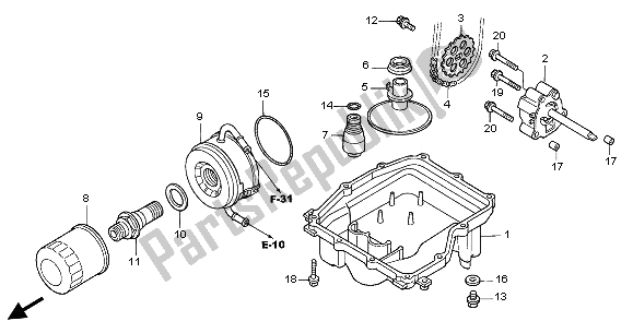 All parts for the Oil Pan & Oil Pump of the Honda CBR 600 FR 2002