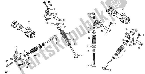 Toutes les pièces pour le Arbre à Cames Et Soupape du Honda VT 125C 2007