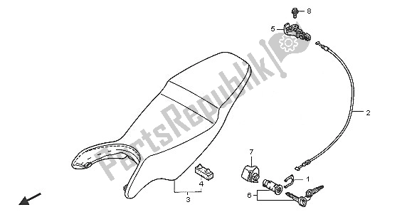 All parts for the Seat of the Honda VFR 800 2005