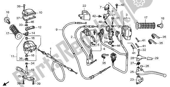 Tutte le parti per il Maniglia Leva E Interruttore E Cavo del Honda TRX 420 FE Fourtrax Rancher 4X4 ES 2011