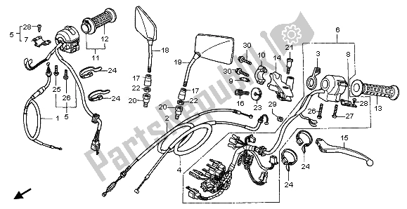 Toutes les pièces pour le Levier De Poignée Et Interrupteur Et Câble du Honda CA 125 1997