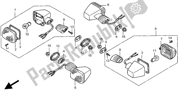 All parts for the Winker of the Honda CBR 600F 1998
