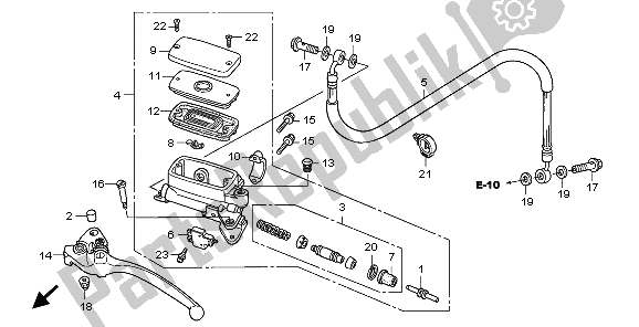 All parts for the Clutch Master Cylinder of the Honda CBF 1000 2009