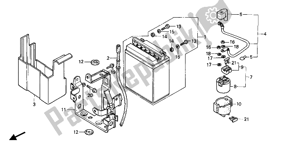 Todas las partes para Batería de Honda XBR 500 1987