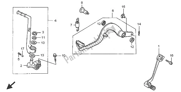 Tutte le parti per il Pedale del Honda CR 85 RB LW 2005