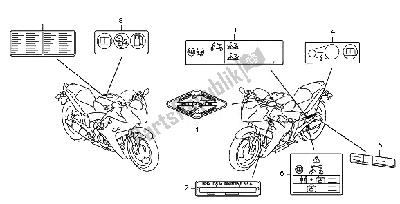 Todas as partes de Etiqueta De Cuidado do Honda CBR 600F 2011