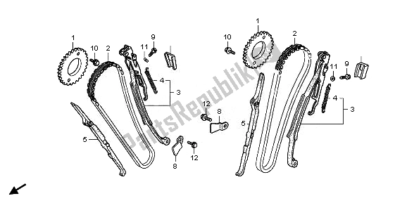 Toutes les pièces pour le Chaîne De Came du Honda VT 750C2B 2011