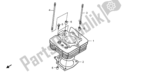 All parts for the Cylinder of the Honda TRX 450 FE Fourtrax Foreman ES 2003