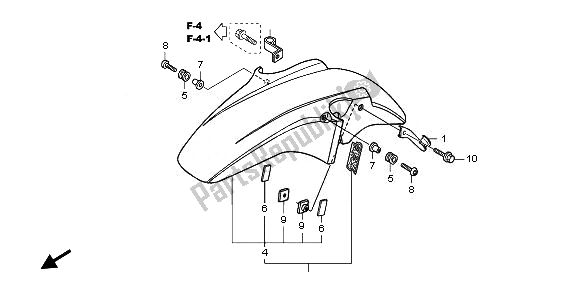 All parts for the Front Fender of the Honda CBF 1000 2008