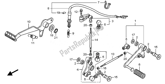 All parts for the Pedal of the Honda CBF 1000 SA 2010