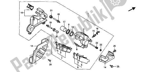 Todas las partes para Panel De Freno Trasero de Honda CR 250R 1988