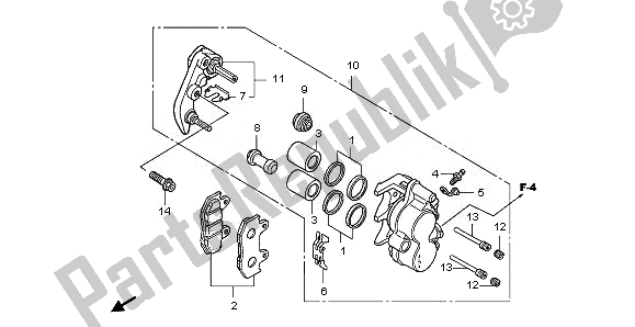 Wszystkie części do Zacisk Hamulca Przedniego Honda PES 125 2010